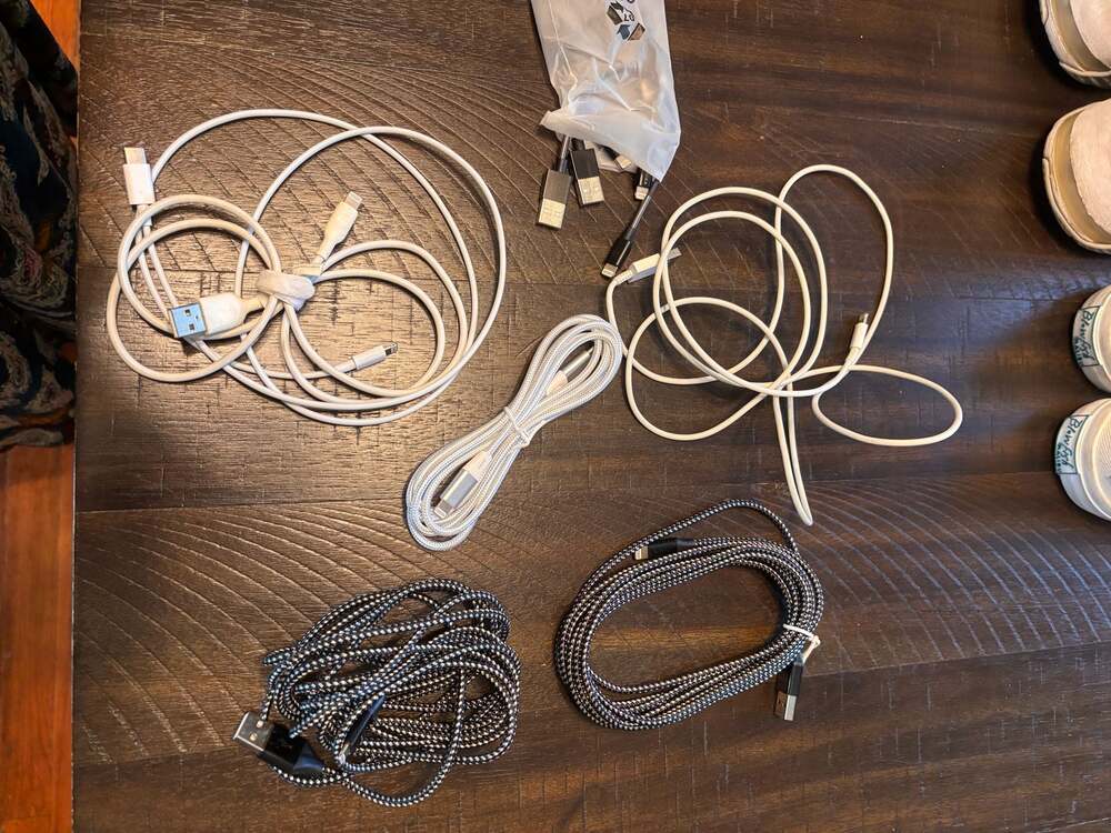 Lightning and USB Charging Cables Bundle (Braided and Silicone Cords)